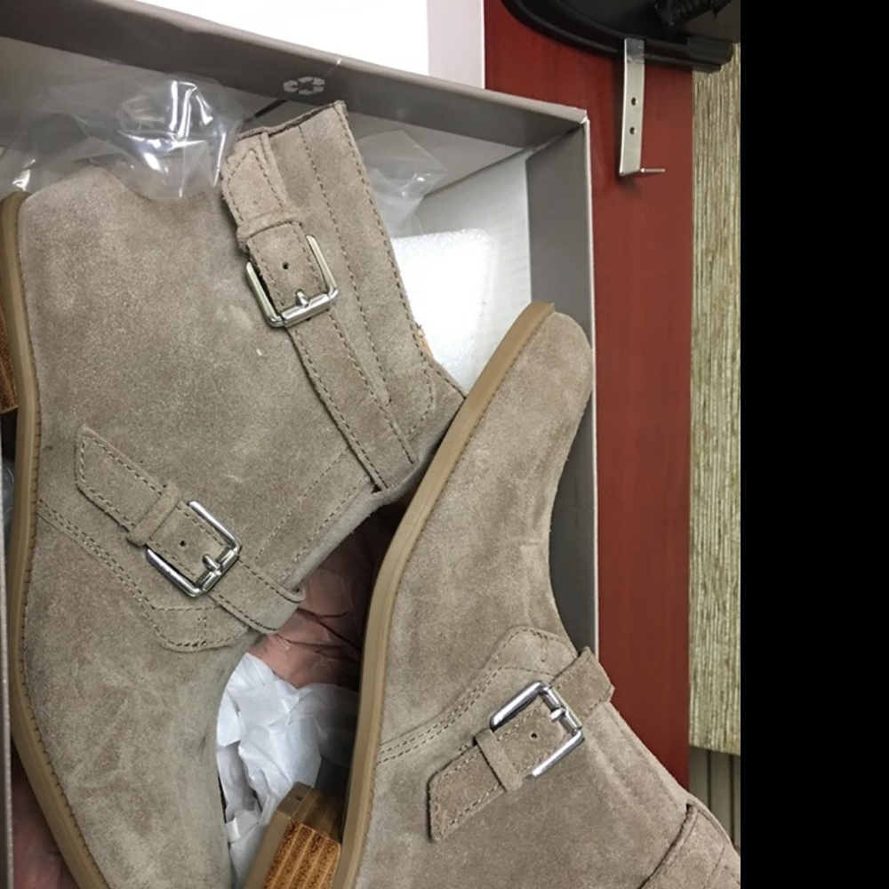 Buckle Accent Suede Bootie by Franco Sarto